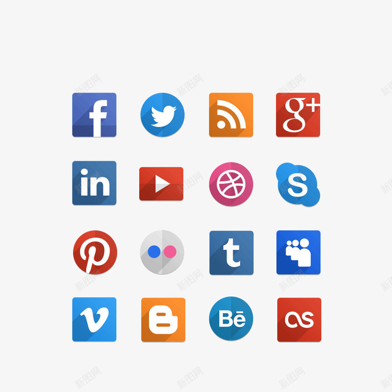 国外网站logo图标png_新图网 https://ixintu.com 社交 网页设计 设计