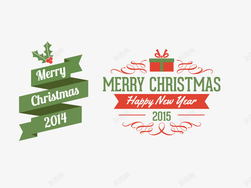 圣诞png免抠素材_新图网 https://ixintu.com Christmas merry 圣诞 文案排版 绿色 绿色植物 铃铛