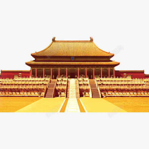 建筑黄色古代宫殿png免抠素材_新图网 https://ixintu.com 古代 宫殿 建筑 黄色