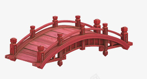 手绘游戏红色木头大桥png免抠素材_新图网 https://ixintu.com 大桥 木头 游戏 红色