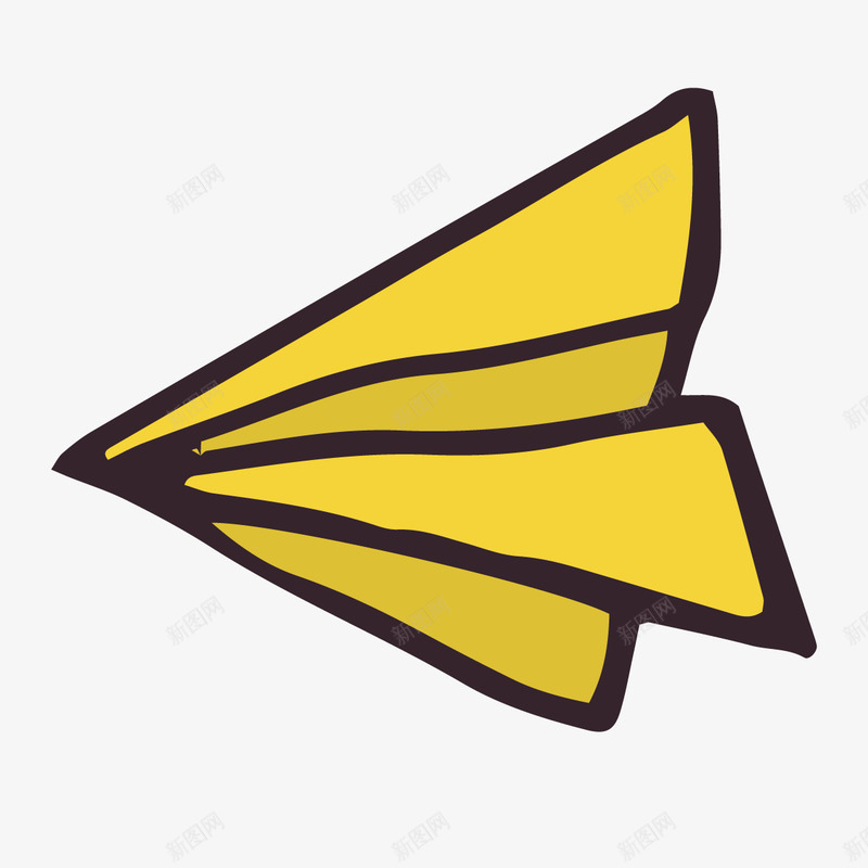 手绘黄色小飞机矢量图ai免抠素材_新图网 https://ixintu.com 三角形 卡通 娱乐 手绘 玩具 飞机 飞行 矢量图