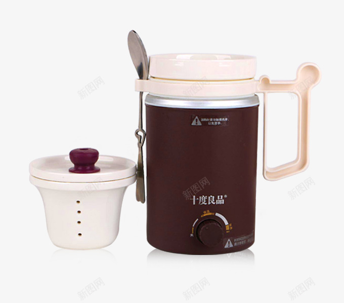 十度良品温热炖三效小家电png免抠素材_新图网 https://ixintu.com 产品实物 十度良品 厨房用具 咖啡色 智能电器