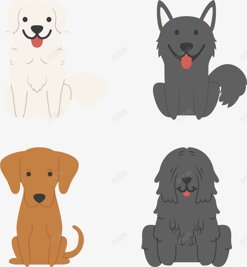 吐舌头狗狗矢量图ai免抠素材_新图网 https://ixintu.com 吐舌头 宠物 开心 微笑 手绘 毛茸茸 狗狗 矢量图