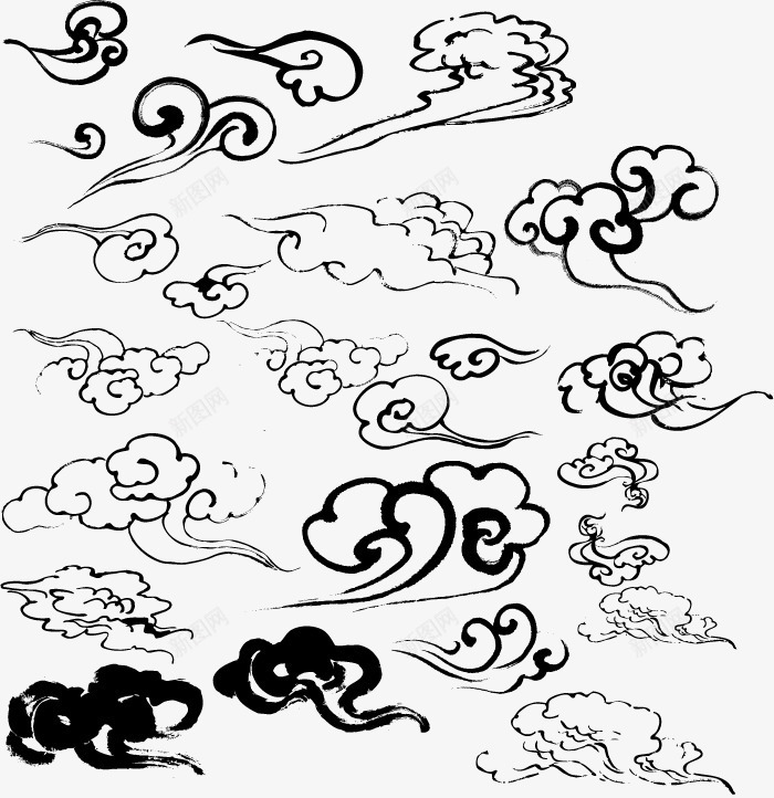 水墨祥云png免抠素材_新图网 https://ixintu.com 中国风 云纹 卷云素材 卷云纹 水墨 祥云