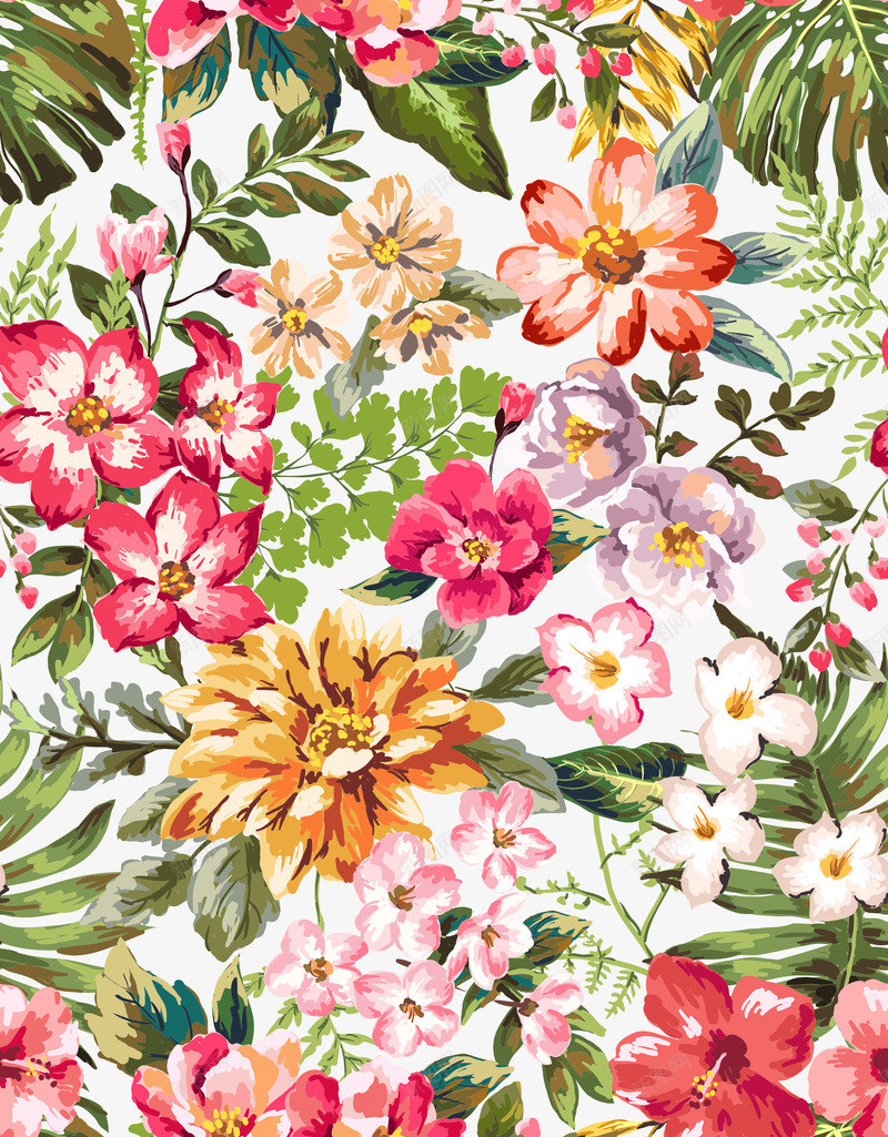 超美花卉装饰画矢量图eps免抠素材_新图网 https://ixintu.com 植物插画素材库 背景素材库 装饰花卉素材库 超美花卉素材库 矢量图