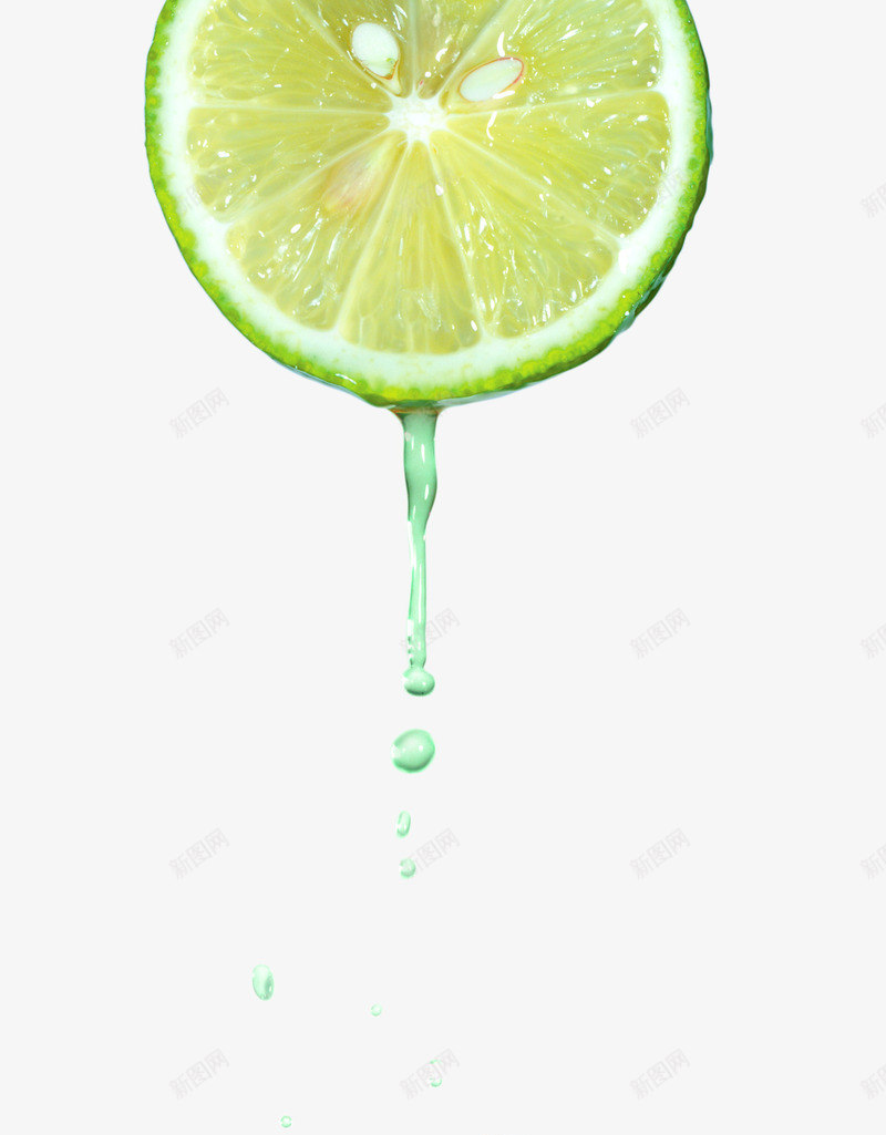 滴水的青色柠檬png免抠素材_新图网 https://ixintu.com 柠檬 汁液 液体 滴水 青色