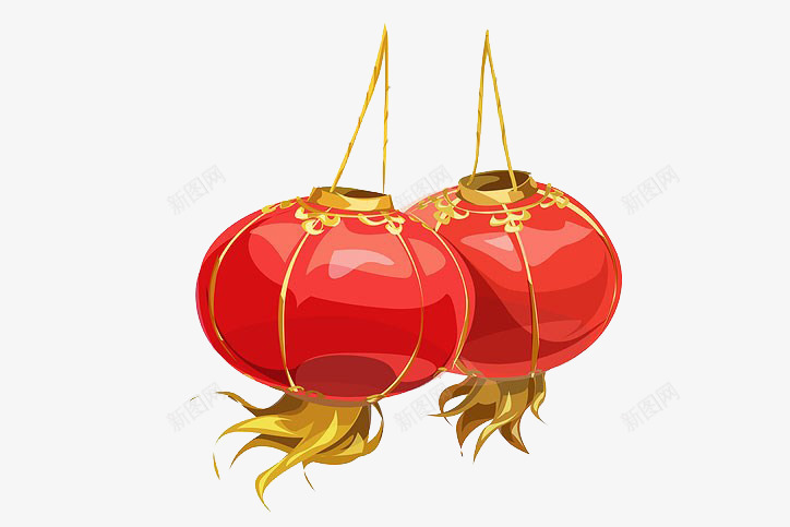 中国传统红灯笼png免抠素材_新图网 https://ixintu.com 中国传统红灯笼 插画 灯笼 灯笼手绘 红灯笼 红色