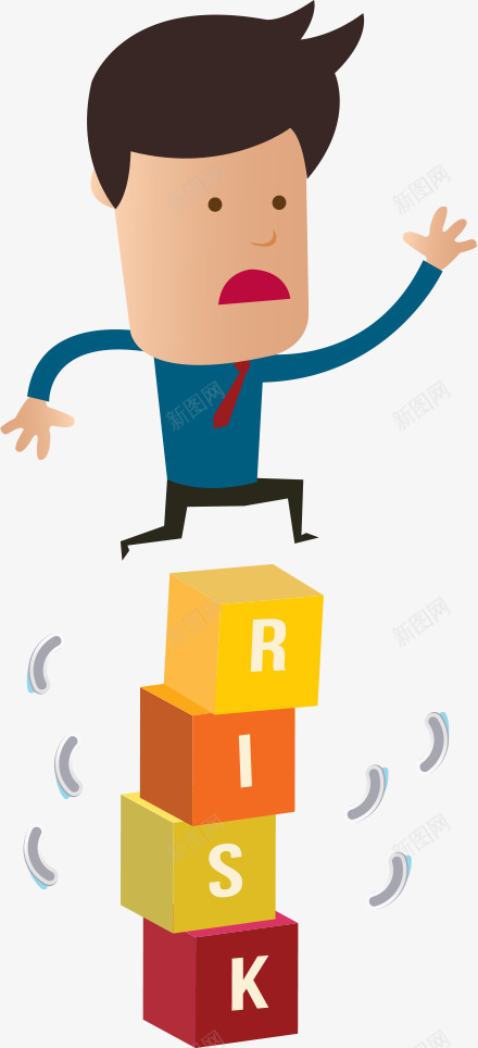积木与商人png免抠素材_新图网 https://ixintu.com 人物 卡通人物 卡通商人 商人 矢量商人 积木