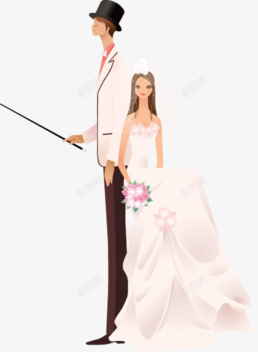 新郎新娘婚纱照png免抠素材_新图网 https://ixintu.com 婚庆 婚纱照 新娘新郎 新郎新娘婚纱照矢量 鲜花美女