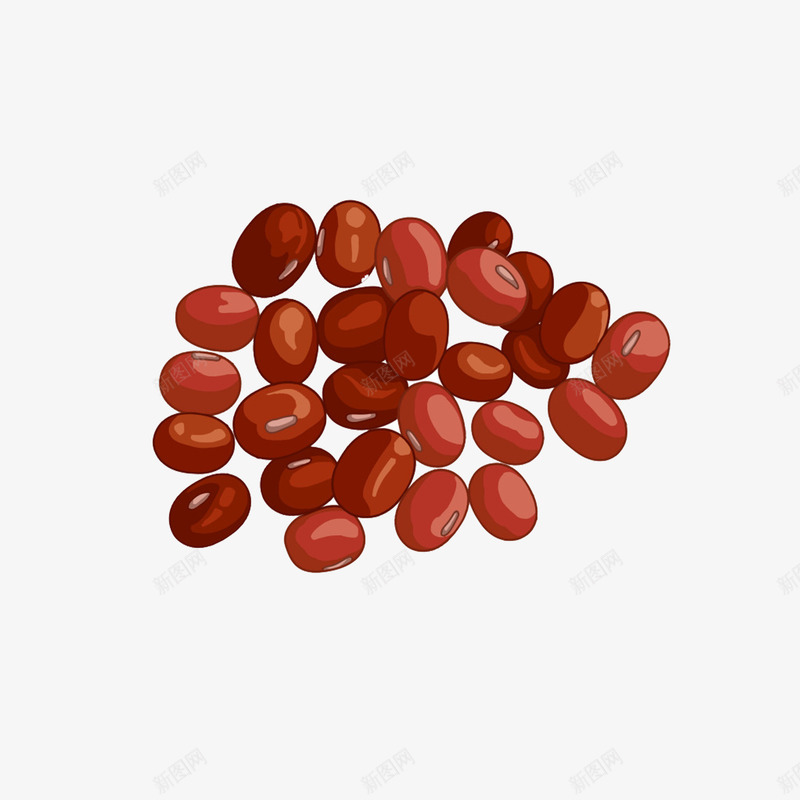 手绘红豆png免抠素材_新图网 https://ixintu.com 豆子 豆类 食物