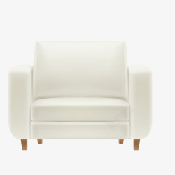 白色简约沙发椅矢量图素材