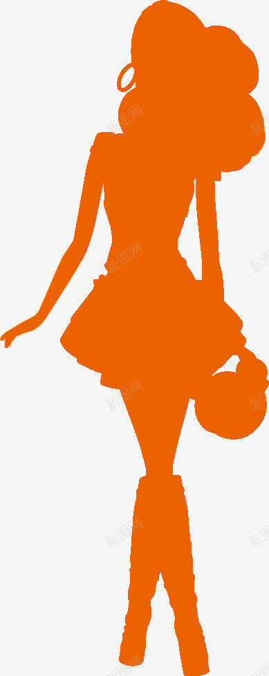 烫发美女长发剪影人物png免抠素材_新图网 https://ixintu.com 人物 剪影 美女 长发
