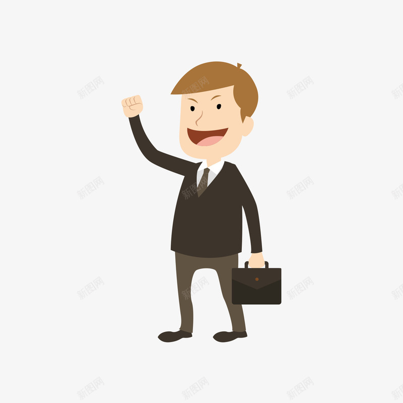 握拳的商业男士矢量图ai免抠素材_新图网 https://ixintu.com 商业 商业男士 握拳 握拳男士 男士 黑色 矢量图