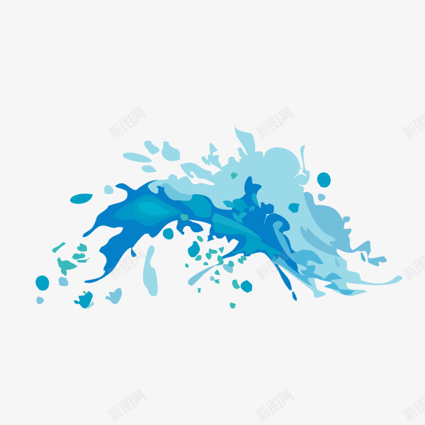 卡通简约浪花朵朵装饰png免抠素材_新图网 https://ixintu.com 大海浪花设计 小清新浪花蓝色海报设计 浪花宣传设计 浪花朵朵 蓝色浪花 贺卡装饰