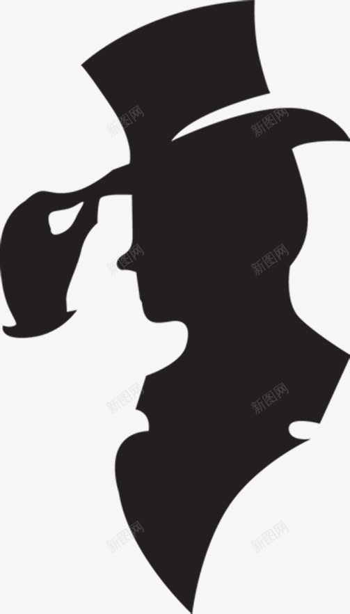 黑色卡通戴帽男士png免抠素材_新图网 https://ixintu.com 卡通 男士 黑色