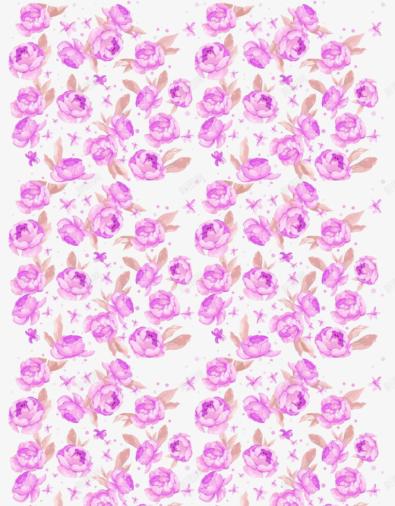 鲜花墙碎花png免抠素材_新图网 https://ixintu.com 手绘 清新 花 鲜花墙