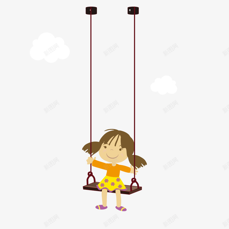 春季游玩小女孩荡秋千案png免抠素材_新图网 https://ixintu.com 儿童 公园 小女孩 开心 春季 春游 游戏 游玩 玩耍 荡秋千 踏青