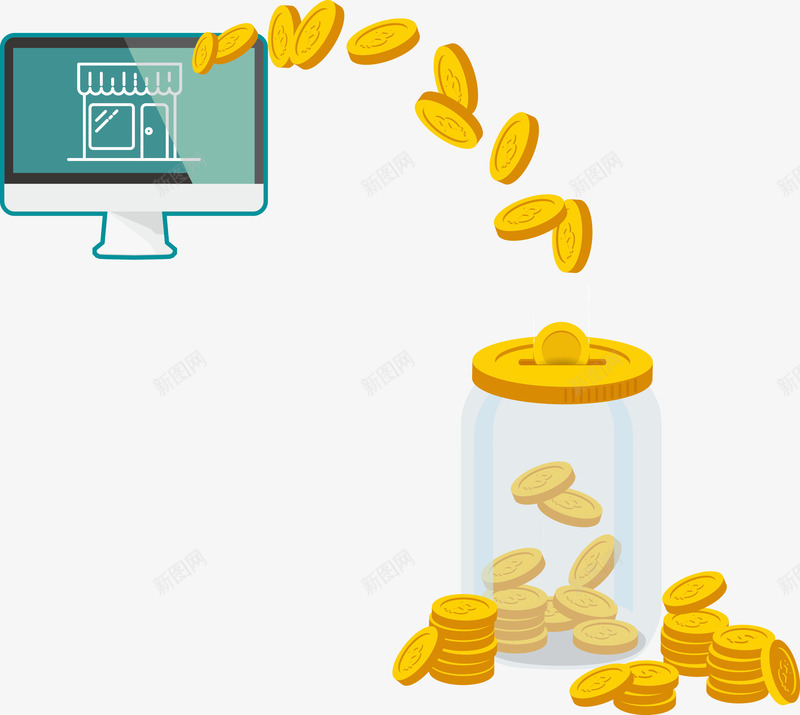 立体电商存钱提取金融矢量图ai免抠素材_新图网 https://ixintu.com 存钱 现金提取 理财 电商存钱 立体 金融 矢量图