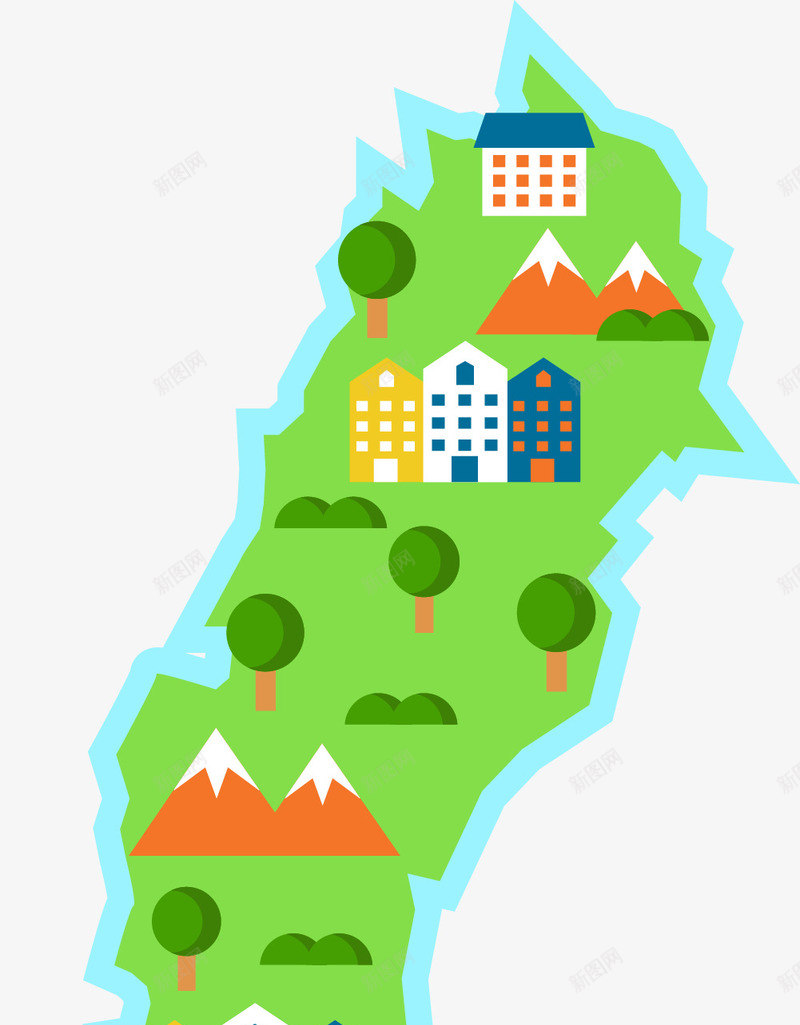 草地景点卡通风格板块矢量图eps免抠素材_新图网 https://ixintu.com 卡通瑞典板块 卡通风格 国家板块 地图 瑞典国家板块 草地景点 矢量图