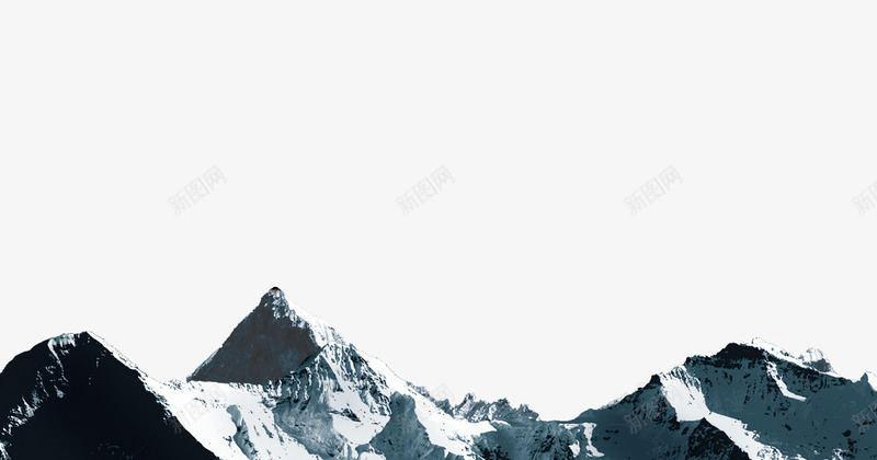 美丽的雪山png免抠素材_新图网 https://ixintu.com 冬天 冬季 冬季素材 白色背景 白色背景素材 雪山 雪花