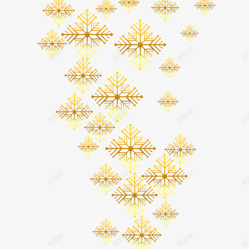 金色雪花png免抠素材_新图网 https://ixintu.com 冬天雪花 装饰 金花 雪花