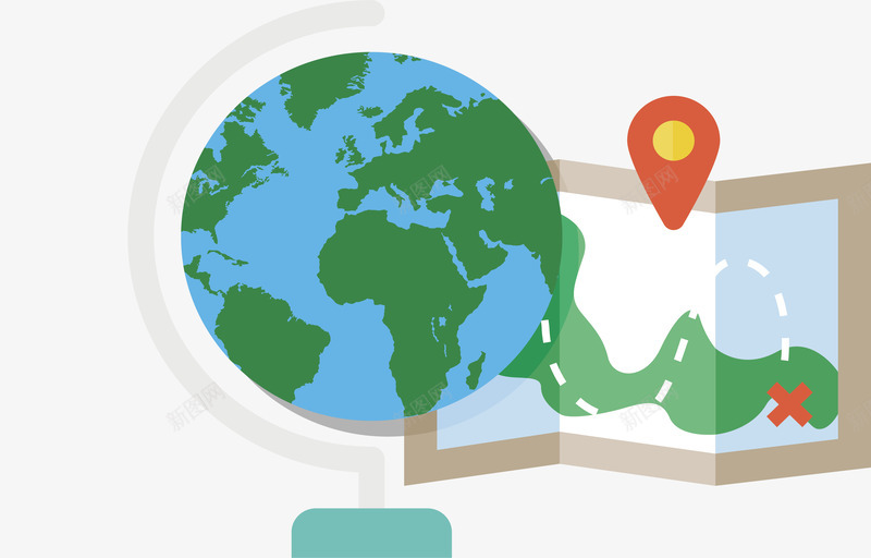 规划旅游路线矢量图eps免抠素材_新图网 https://ixintu.com 世界地图 地球仪 旅游地图 旅游季 旅游路线 矢量png 矢量图