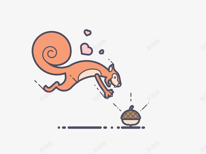 扁平化卡通松鼠png免抠素材_新图网 https://ixintu.com H5页面 创意卡通元素 卡通 可爱的松鼠 扁平 扁平化 扁平素材 电商卡通 网页设计卡通