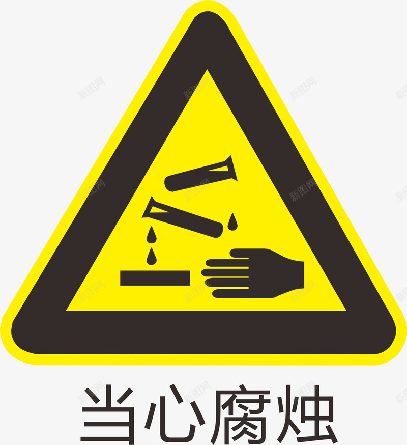 当心腐蚀标识图标png_新图网 https://ixintu.com 提醒 标识 注意 腐蚀 警告