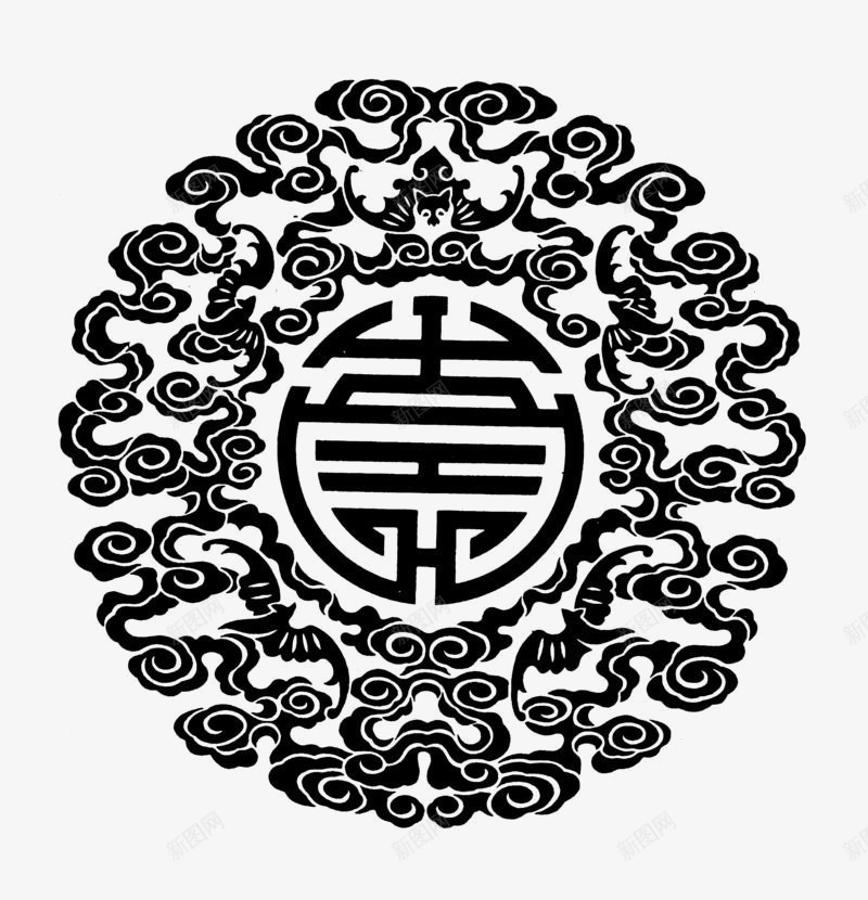 手绘祥云手绘底纹图标png_新图网 https://ixintu.com 传统纹样 底纹图片 底纹矢量图 底纹素描 祥云剪影 祥云图标 素描 蝙蝠