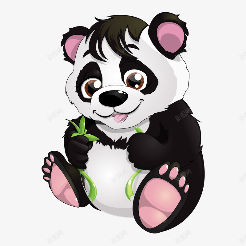 吃竹子的熊猫png免抠素材_新图网 https://ixintu.com 动物插画 卡通动物 卡通动物漫画 吃竹子 熊猫 生物世界 矢量动物 陆地动物