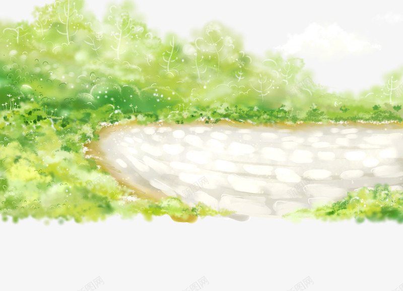 手绘水彩绿色草地png免抠素材_新图网 https://ixintu.com PNG 手绘 水彩 绿色 草地