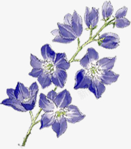 蓝色手绘花朵美景春季png免抠素材_新图网 https://ixintu.com 春季 美景 花朵 蓝色