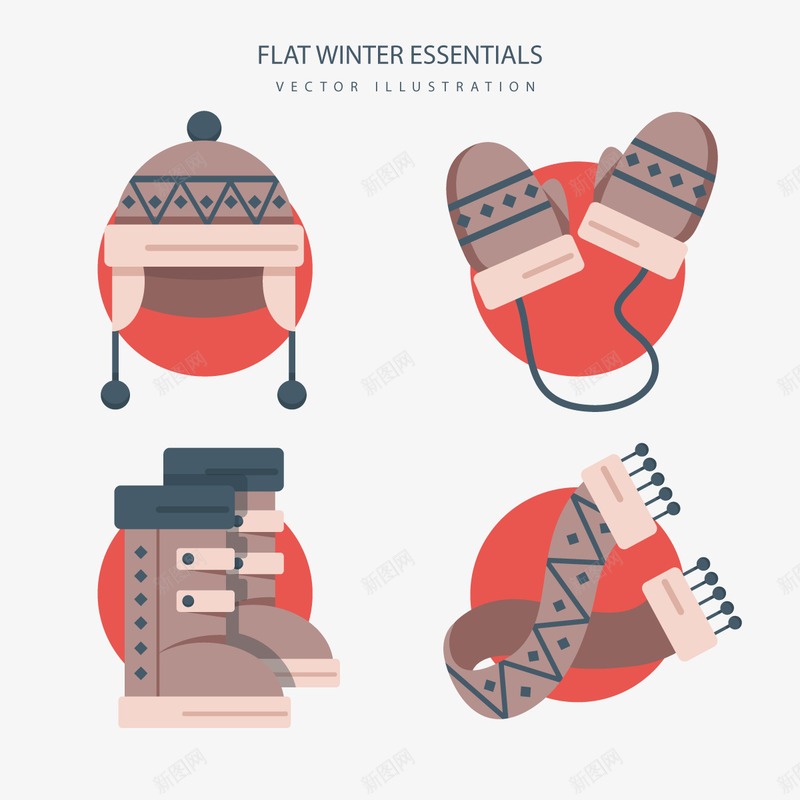 冬天雪地靴png免抠素材_新图网 https://ixintu.com 围巾 帽子 手套 服饰