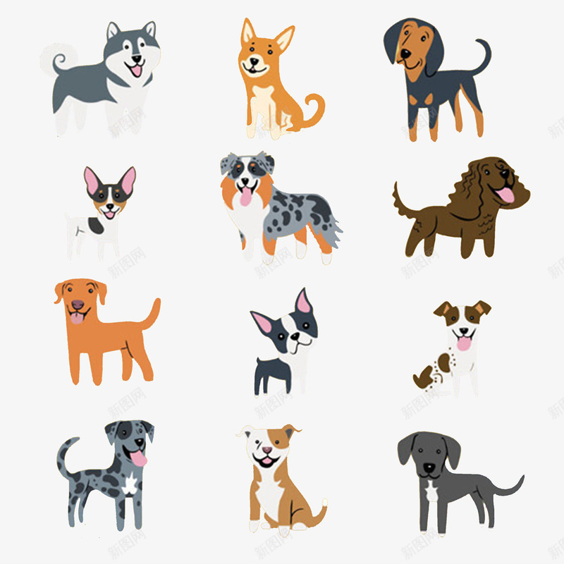 美国犬png免抠素材_新图网 https://ixintu.com 动物 卡通 手绘