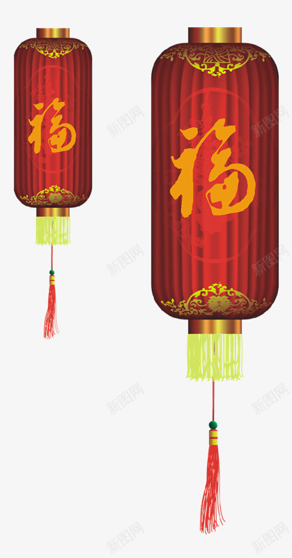 长红灯笼png免抠素材_新图网 https://ixintu.com 免抠png 喜庆 春节 福 红灯笼