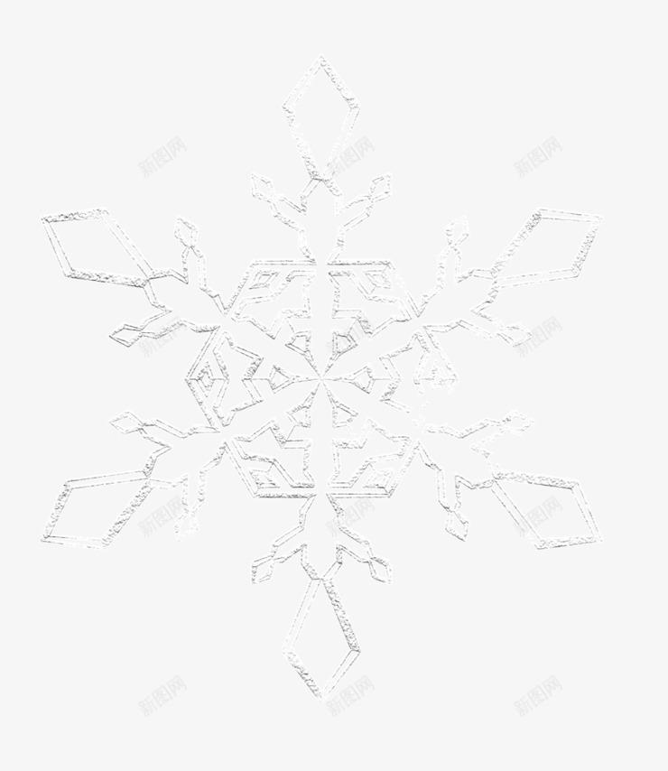 晶体雪花png免抠素材_新图网 https://ixintu.com 冬天 卡通 手绘 银白色学 雪