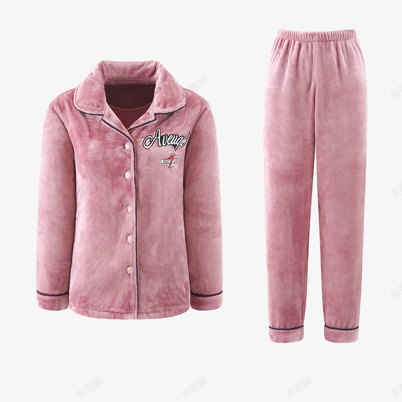 粉色珊瑚绒睡衣套装png免抠素材_新图网 https://ixintu.com 产品实物 女装 女装家居服 家居服套装 秋冬季加厚法兰绒睡衣 粉色珊瑚绒睡衣套装