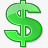 绿色美元货币钱现金硬币商务工具图标图标