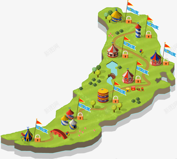 游戏岛屿草地png免抠素材_新图网 https://ixintu.com 小岛屿 岛屿 游戏 草地