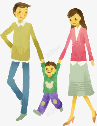 欢乐有爱踏青人物三口之家png免抠素材_新图网 https://ixintu.com 人物 欢乐 欢声笑语 欢欣 踏青
