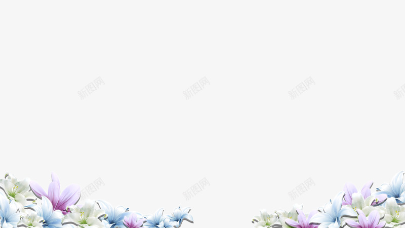 清新页面下方装饰花png免抠素材_新图网 https://ixintu.com 清新 百合 花 装饰 边框