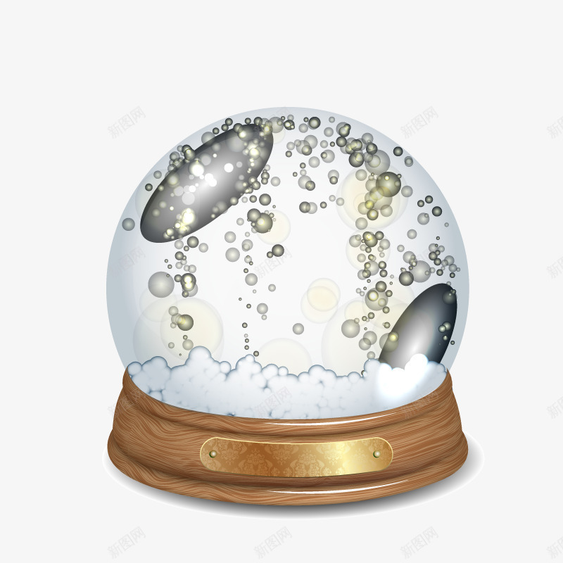 圣诞雪球矢量图eps免抠素材_新图网 https://ixintu.com 圣诞节 木质 玻璃球 礼物 雪花 矢量图