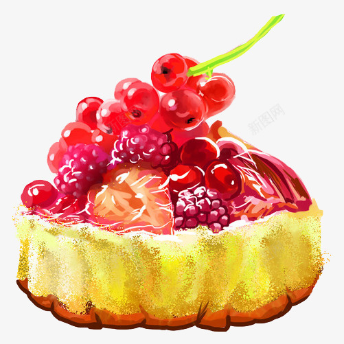 水果蛋糕手绘画片png免抠素材_新图网 https://ixintu.com 手绘美食 果酱 水果味 蛋糕 鲜艳颜色