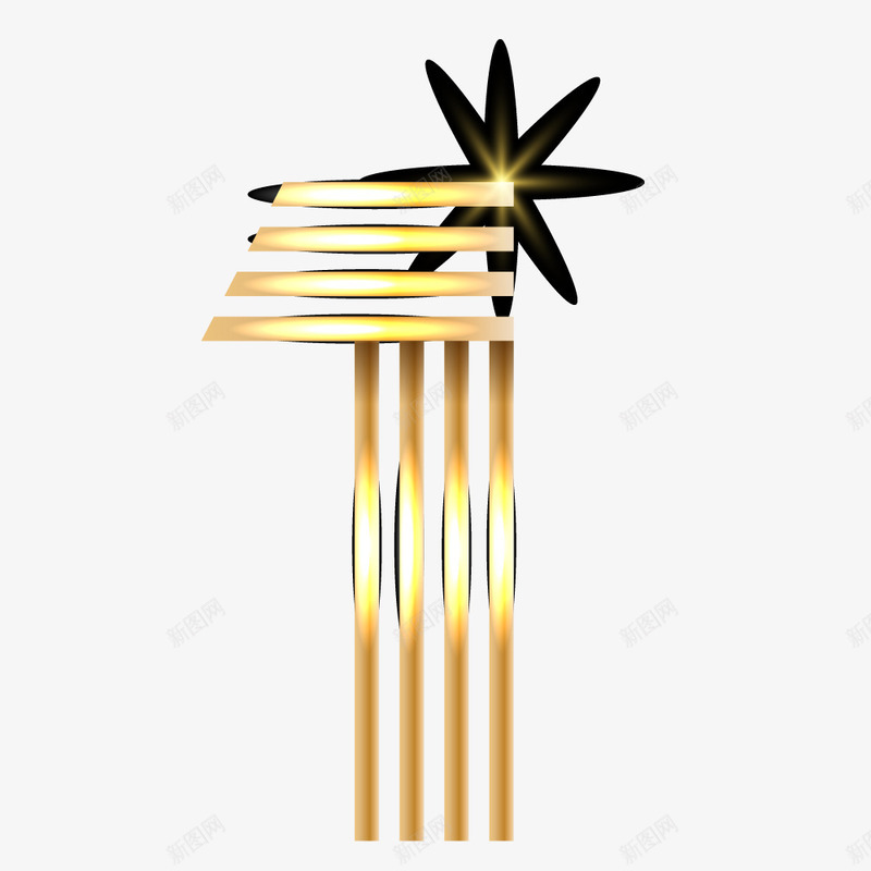 火箭喷火数字1png免抠素材_新图网 https://ixintu.com 创意数字1 升天 喷火 尾部喷射 火焰 火箭 金色的