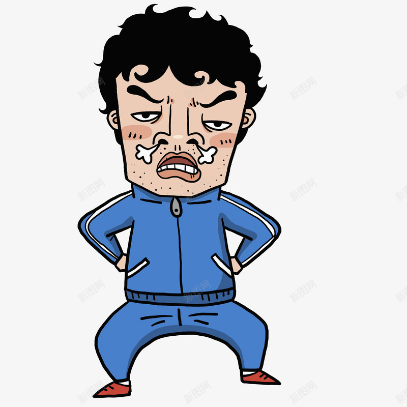 愤怒的男士图png免抠素材_新图网 https://ixintu.com 创意 卡通人物 恼火 情绪 愤怒 手绘 生气 简笔 运动服