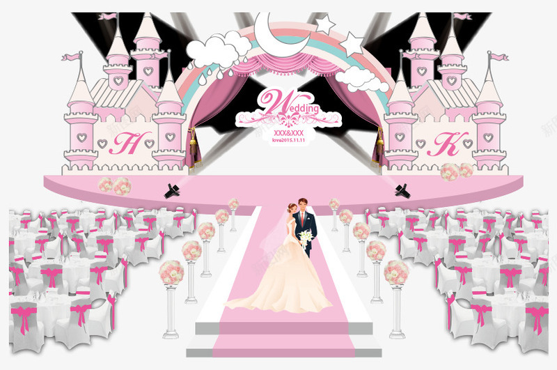 粉色温馨婚礼布置矢量图ai免抠素材_新图网 https://ixintu.com 婚庆 婚礼 婚礼布置 浪漫 温馨 粉色 矢量图