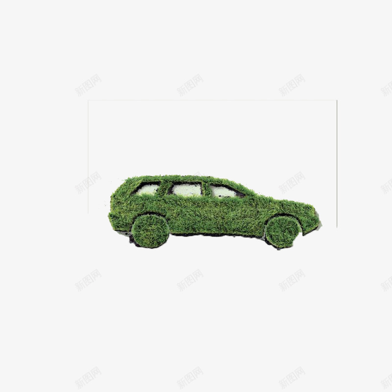 草地汽车png免抠素材_新图网 https://ixintu.com 创意 植物 汽车 绿色 草地