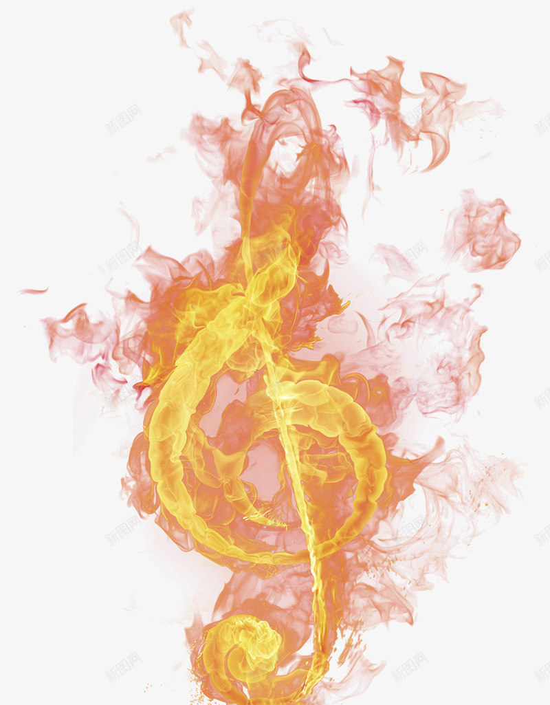 火png免抠素材_新图网 https://ixintu.com 乐符 火 火云 火花 燃烧 音乐 音符