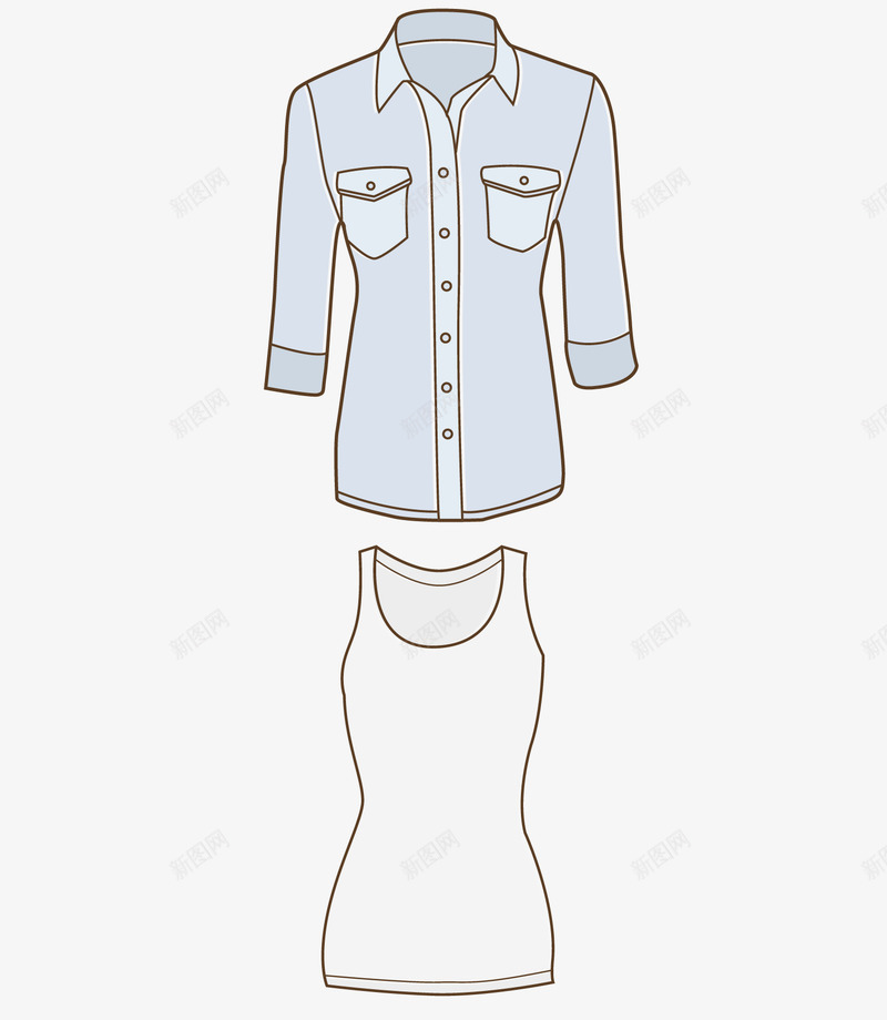 浅色女士衬衣吊带png免抠素材_新图网 https://ixintu.com 吊带 女士 女装 浅色 淘宝分类 衬衣