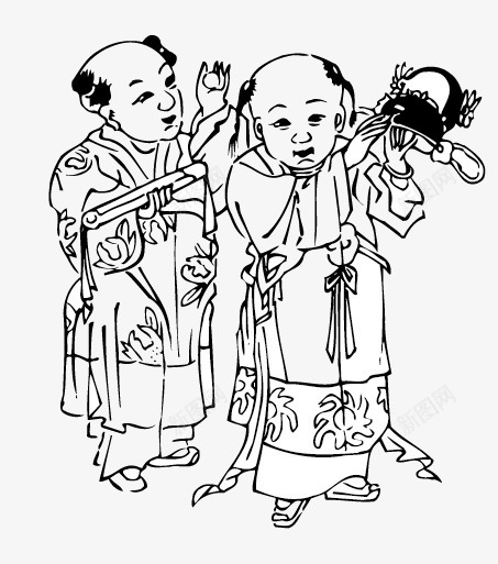 儿童png免抠素材_新图网 https://ixintu.com 儿童 古人 富贵 袍子